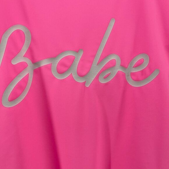 Hot Pink “Babe” Graphic One-Piece Swimsuit Women’s Size Large Pool Party Vibes - Picture 4 of 11